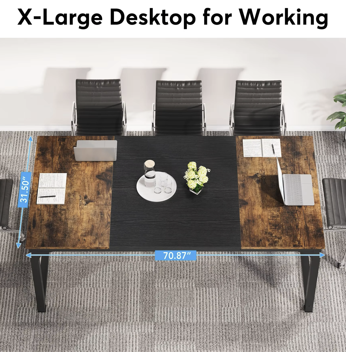 Large Obsidian Vintage Desk