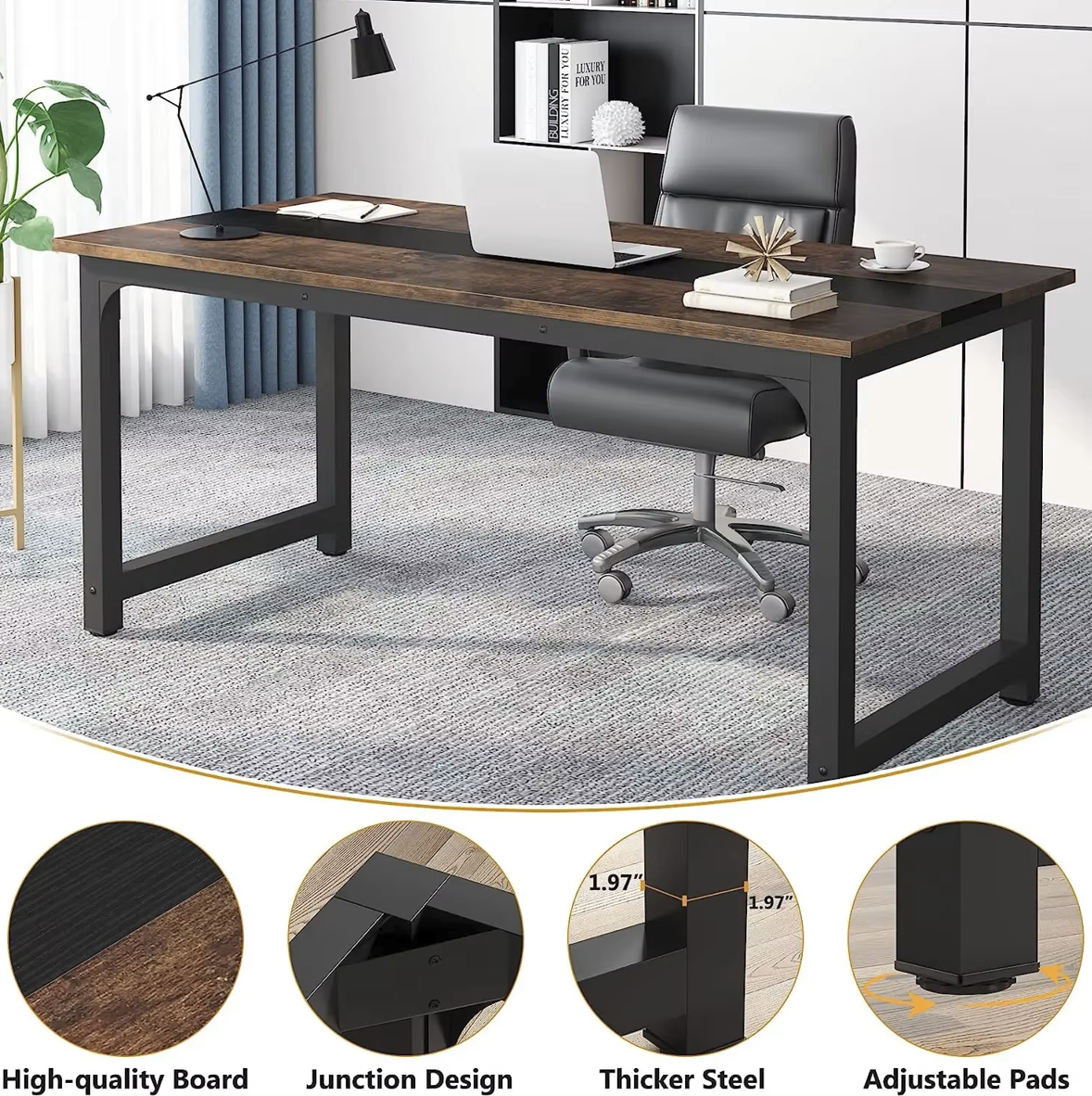 Large Obsidian Vintage Desk