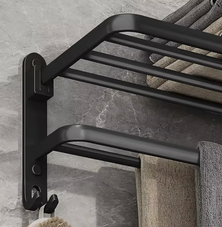 Obsidian Foldable Towel Shelf