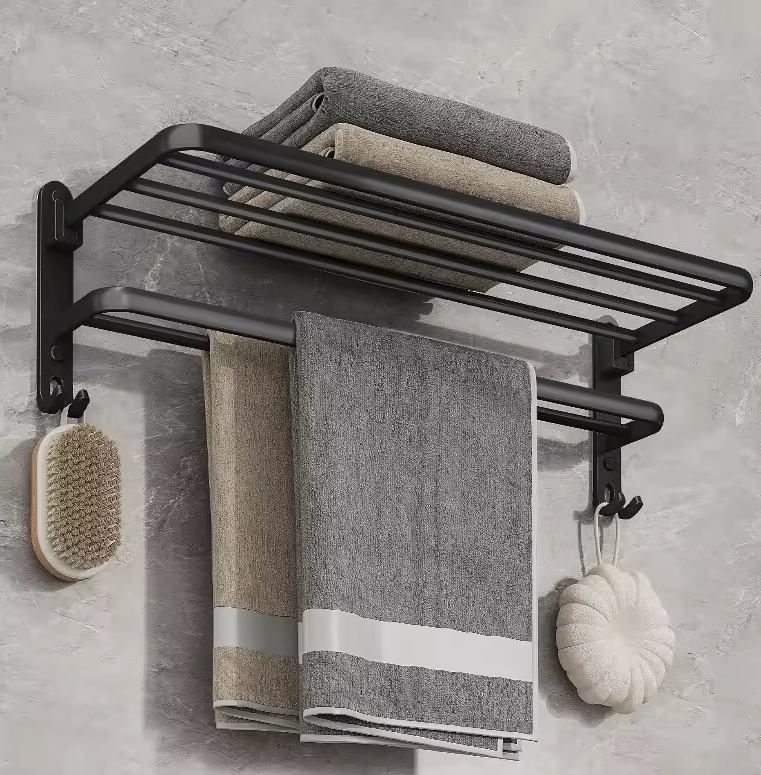 Obsidian Foldable Towel Shelf